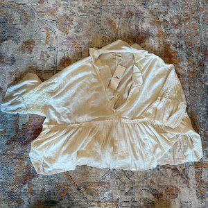 Urban Outfitters Flowy Off-White Festival Top